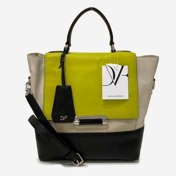 DVF 440 Top Handle Color block Satchel - Picture 1 of 12